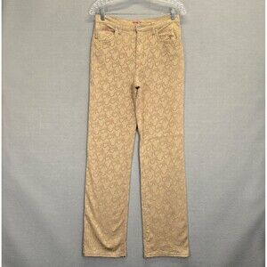 Byblos Blu Jeans Size 29 (29x29.5) Beige Logo Print Made in Italy